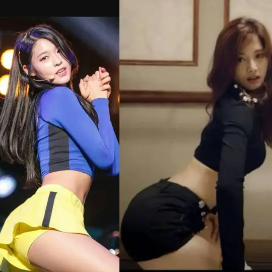 설현.쯔위 몸매 비교.jpg