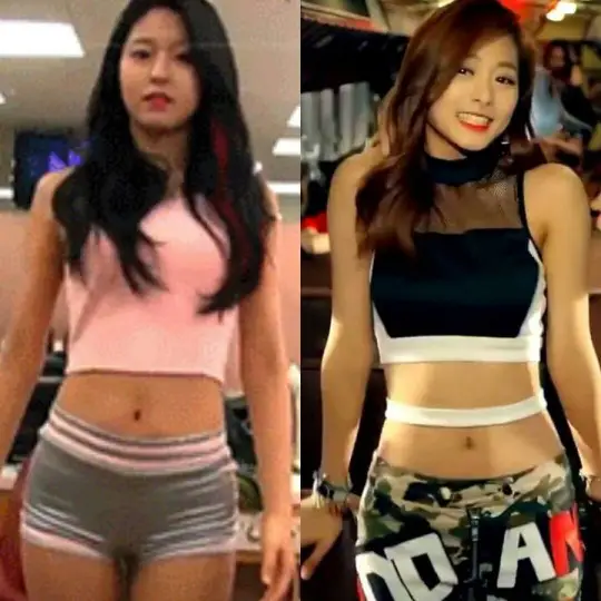 설현.쯔위 몸매 비교.jpg