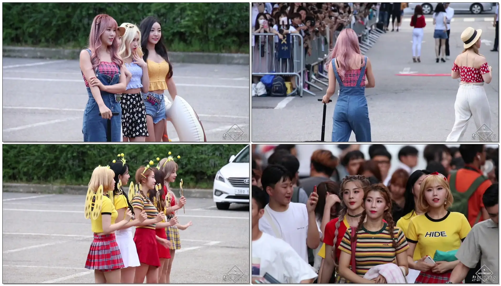 180810 헤이걸스 (HEYGIRLS) 옐로비 전체 출근길 BY 철이 147Company - kbs 뮤직뱅크 신관공개홀(직캠/fancam)