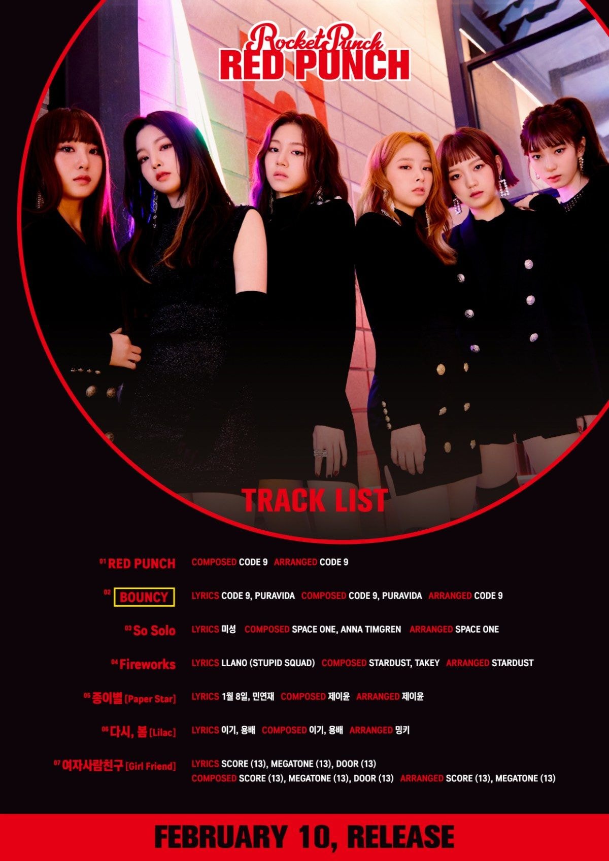 #로켓펀치 2nd Mini Album [Red Punch] 트랙리스트